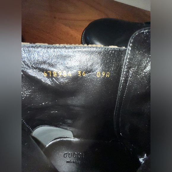 Gucci Logo EU 36 Print Canvas & Leather Combat Boots Booties - Picture 8 of 16